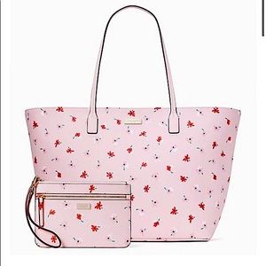 Pink, Floral, Kate Spade Tote Bag